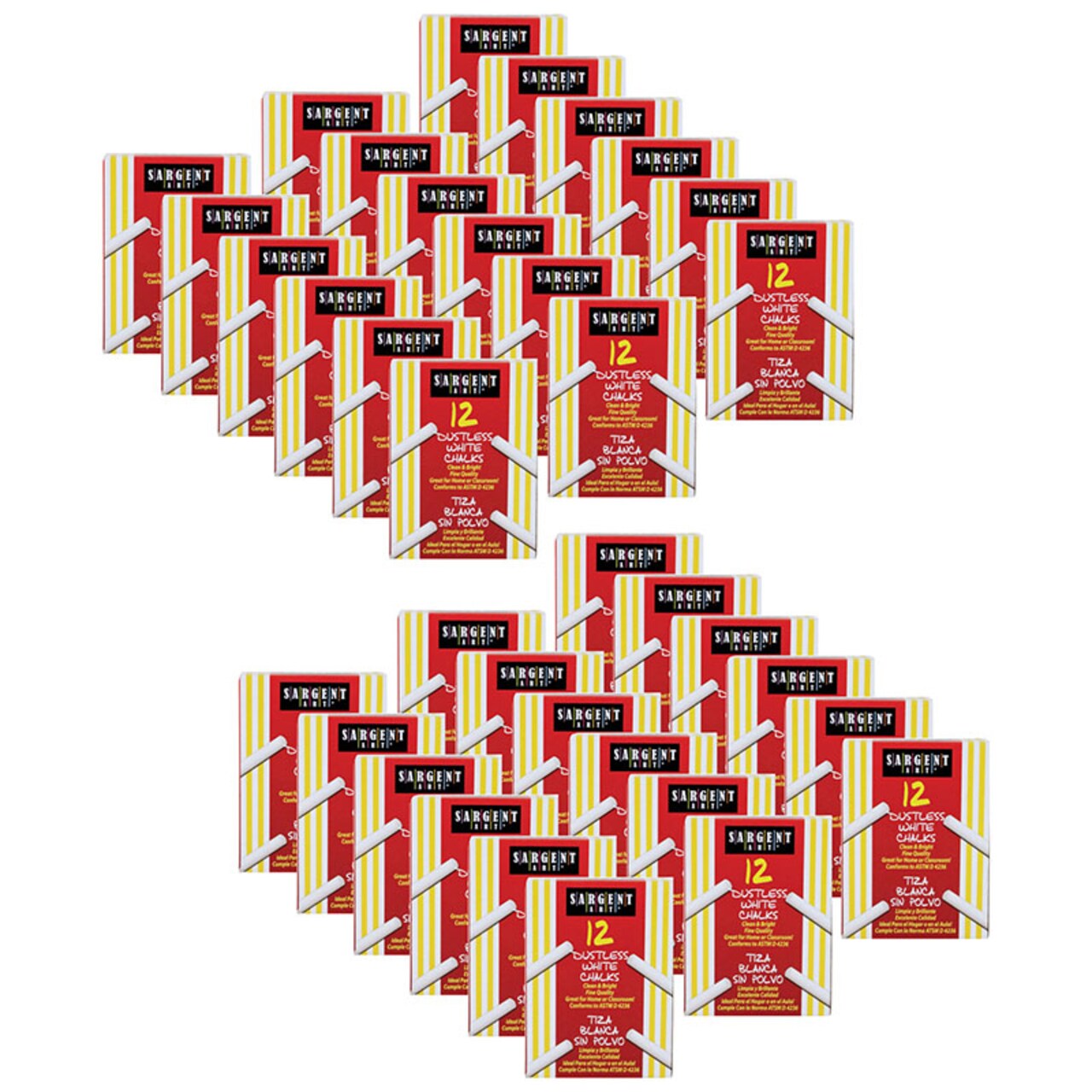 Dustless Chalkboard Chalk, White, 12 Per Box, 36 Boxes